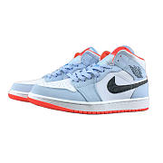 Nike Air Jordan 1 Mid Half Blue Polka Dot Swoosh (GS) 555112-400 - 1