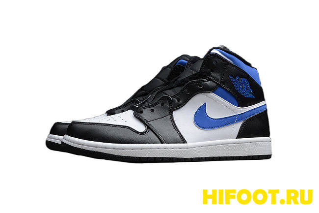 Jordan 1 Mid White Black Royal 554724-140 - 1