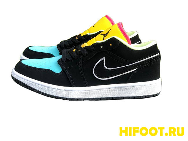 Nike Air Jordan 1 Low Black Aurora Green Laser Orange CK3022-013 - 1