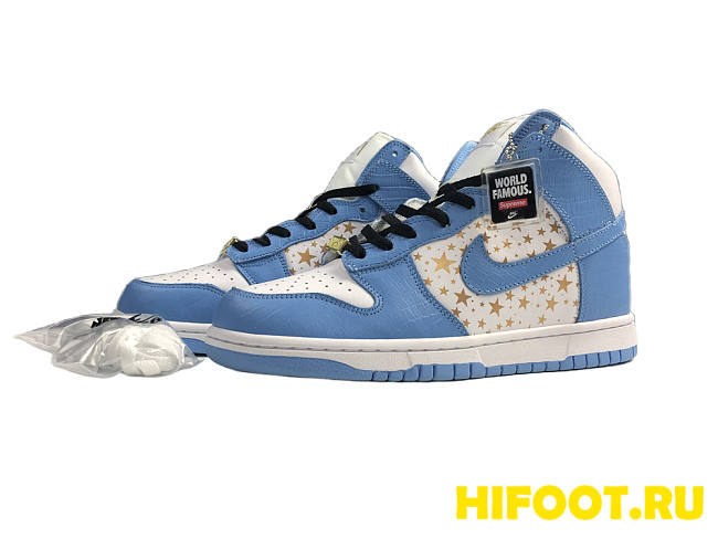 Nike Dunk High Pro SB Supreme Blue Stars 307385-141 - 1