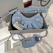 Ba1enc1aga Blue Le Cagole Denim Shoulder bag 33CM - 1