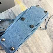 Ba1enc1aga Blue Le Cagole Denim Shoulder bag 33CM - 3