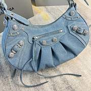 Ba1enc1aga Blue Le Cagole Denim Shoulder bag 33CM - 5