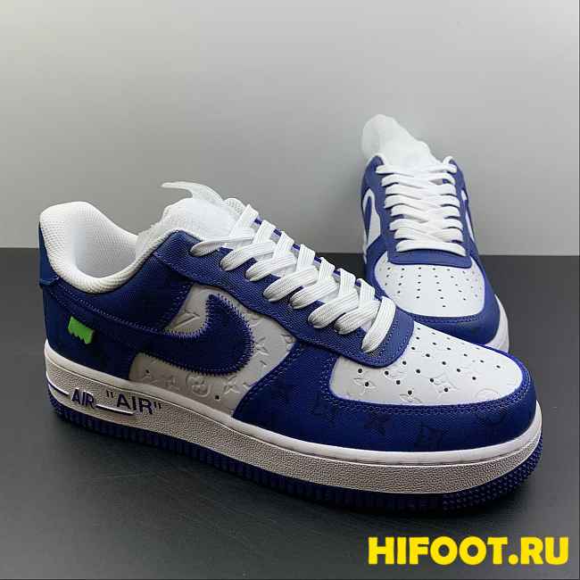 L0u1s Vu1tton Nike Air Force 1 Low By Virgil Abloh White Royal  - 1