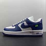 L0u1s Vu1tton Nike Air Force 1 Low By Virgil Abloh White Royal  - 3