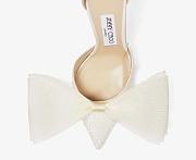 J1mmy Ch00 Averly 100 Latte Pumps with Asymmetric Grosgrain Mesh Fascinator Bows - 2