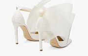 J1mmy Ch00 Averly 100 Latte Pumps with Asymmetric Grosgrain Mesh Fascinator Bows - 3