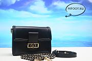 1V Dauphine Shoulder Bag MM Black Epi Leather  - 1