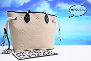 LV Neverfull Tote MM Ivory Leather  - 1