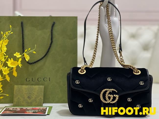 Gucci marmont bag black 26*15*7cm - 1