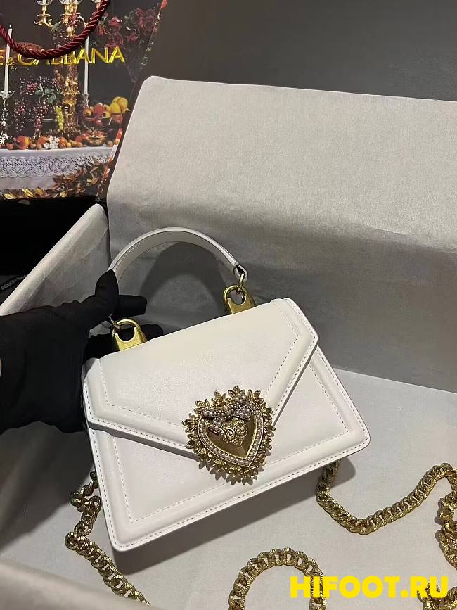 Dolce & Gabbana Devotion Envelope Top Handle Bag White 24CM - 1