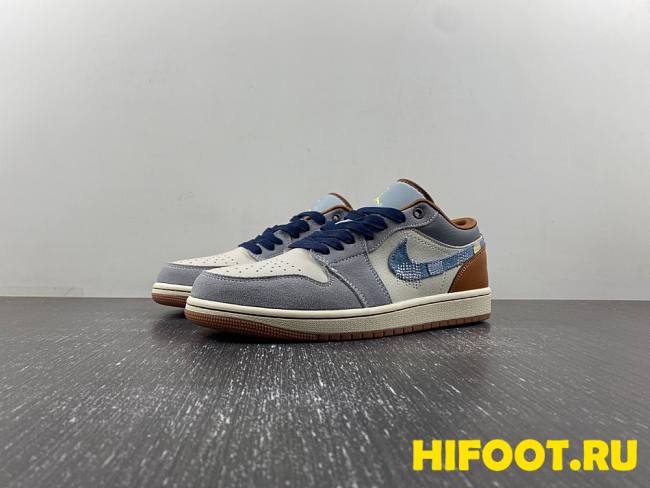 Air Jordan 1 Low SE Phantom Repaired Denim Swoosh  FZ5042-041 - 1