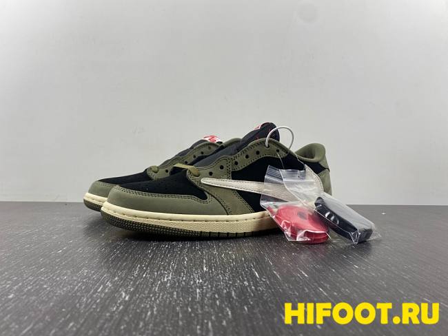 TRAVIS SCOTT X AIR JORDAN 1 LOW OG BLACK OLIVE DM7866-002 - 1