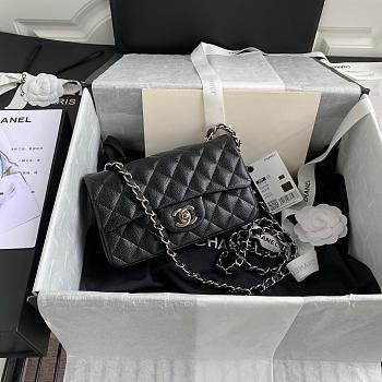 Chanel CF black sliver calfskin 20CM 