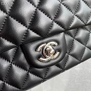 Chanel classic flap bag black silver lambskin 25CM  - 2