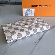 LV Louis Vuitton Damier Azur Canvas N63208 Sarah Wallet  - 3