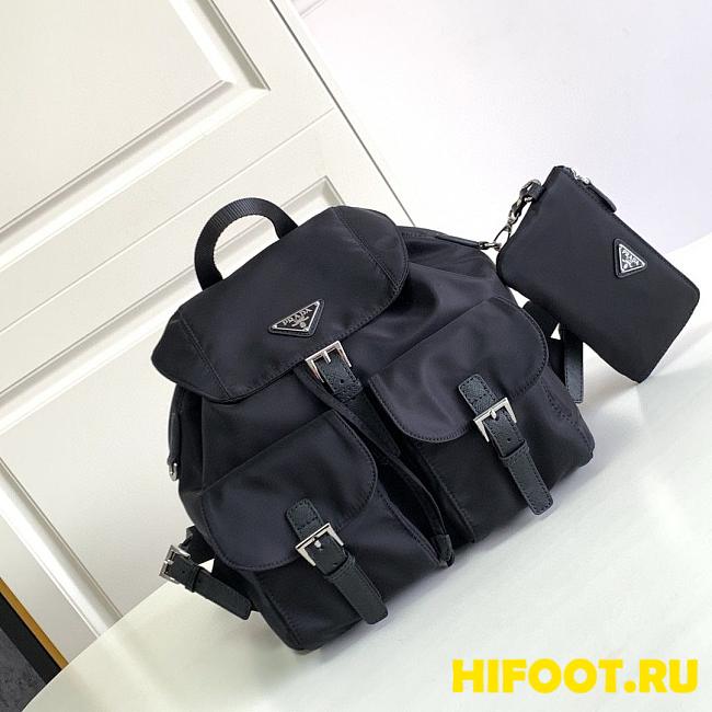 Prada Re-Nylon medium backpack- Black 32*30*15cm - 1