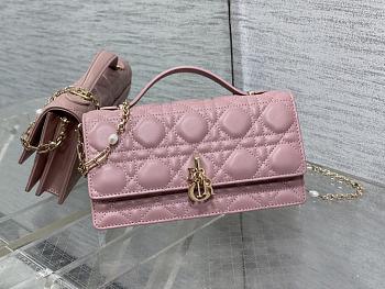 DIOR My Dior Mini Bag Antique Pink Cannage Lambskin 21*11*5CM