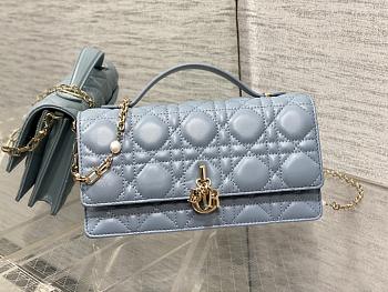 DIOR My Dior Mini Bag Cloud Blue Cannage Lambskin 21*11*5CM 