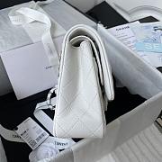 Chanel classic flap white sliver lambskin 25CM - 6