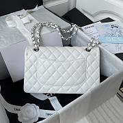 Chanel classic flap white sliver lambskin 25CM - 5