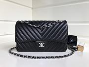 Chanel classic flap black sliver lambskin 25CM 2024082002 - 1