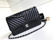 Chanel classic flap black sliver lambskin 25CM 2024082002 - 6