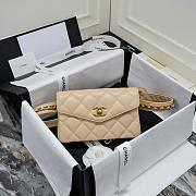 CHANEL Quilted Bum Bag belt bag Beige Lambskin Leather 18*3.5*12CM  - 1