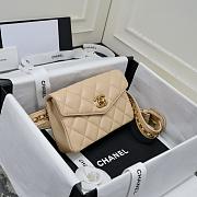 CHANEL Quilted Bum Bag belt bag Beige Lambskin Leather 18*3.5*12CM  - 6