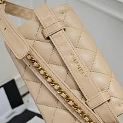 CHANEL Quilted Bum Bag belt bag Beige Lambskin Leather 18*3.5*12CM  - 2