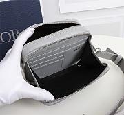 Dior Zipped Pouch with Strap Gray Coated Cotton Canvas with CD Diamond Print 17*12.5*6CM - 5