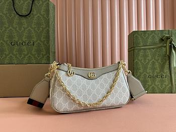 Gucci OPHIDIA SMALL SHOULDER BAG Beige and white GG  25*15.5*6CM 