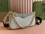 Gucci OPHIDIA SMALL SHOULDER BAG Beige and white GG  25*15.5*6CM  - 3