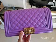 Chanel Boy Bag Purple 25cm  - 1