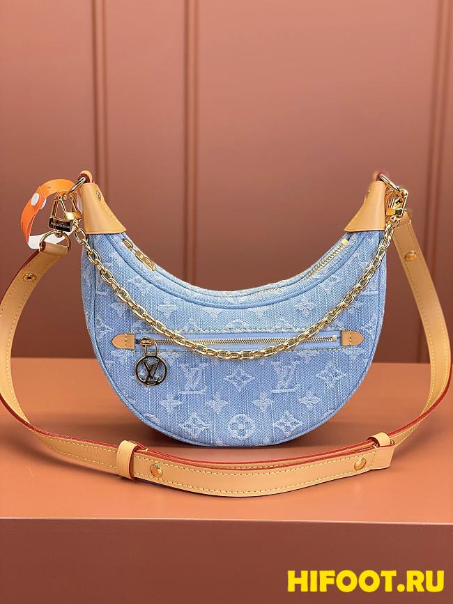 LV Louis Vuitton Loop Sky Blue Denim 23*13*6CM - 1