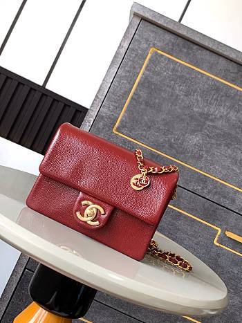 Chanel Mini Grained Shiny Calfskin & Gold-Tone Metal Flap Bag 17.5CM 2024120603