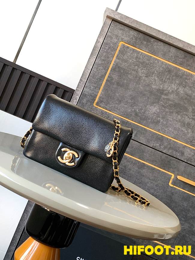 Chanel Mini Grained Shiny Calfskin & Gold-Tone Metal Flap Bag 17.5CM 2024120604 - 1