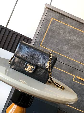 Chanel Mini Grained Shiny Calfskin & Gold-Tone Metal Flap Bag 17.5CM 2024120604