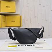 Fendi Roma Leather Fendi Melon Small Black leather bag 33*18*10CM - 1