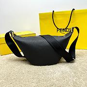 Fendi Roma Leather Fendi Melon Small Black leather bag 33*18*10CM - 2