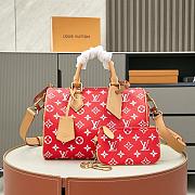 LV Speedy P9 Bandoulière 25 Monogram Leather Red 25*15*5CM  - 1