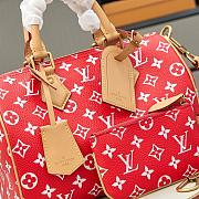 LV Speedy P9 Bandoulière 25 Monogram Leather Red 25*15*5CM  - 2