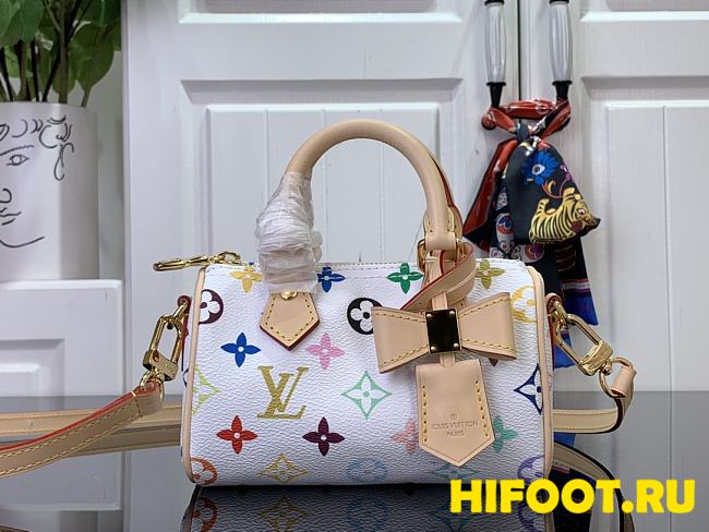 Louis Vuitton x Takashi Murakami Nano Speedy White Multicolored 16x11x9cm - 1