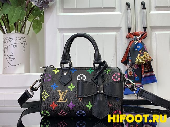 Louis Vuitton x Takashi Murakami Nano Speedy Black Multicolored 16x11x9cm - 1