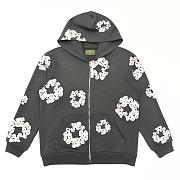 Denim Tears Rhinestone Wreath Zip Hoodie  Grey 2024020701 - 1