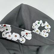 Denim Tears Rhinestone Wreath Zip Hoodie  Grey 2024020701 - 4