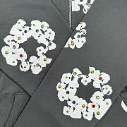 Denim Tears Rhinestone Wreath Zip Hoodie  Grey 2024020701 - 3