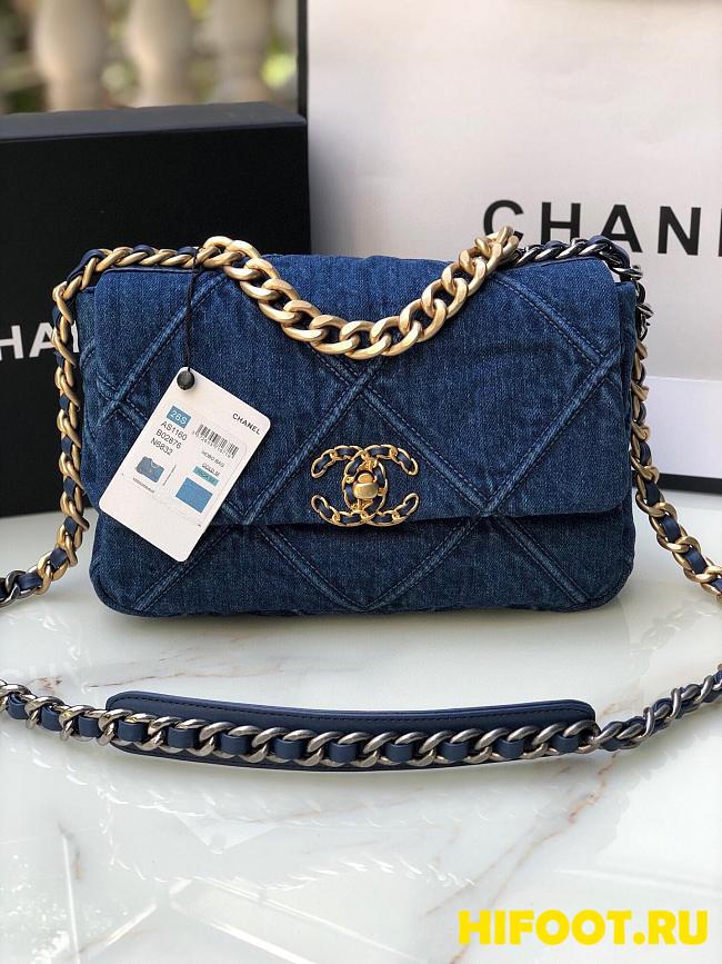 Chanel 19 Demin Bag 26cm Dark Blue - 1
