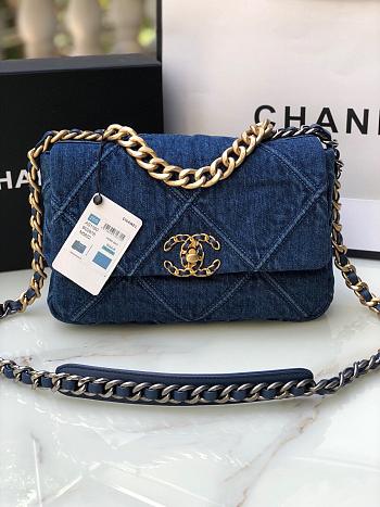 Chanel 19 Demin Bag 26cm Dark Blue
