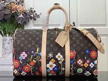 LV Louis Vuitton × Takashi Murakami keepall 45x27x20cm